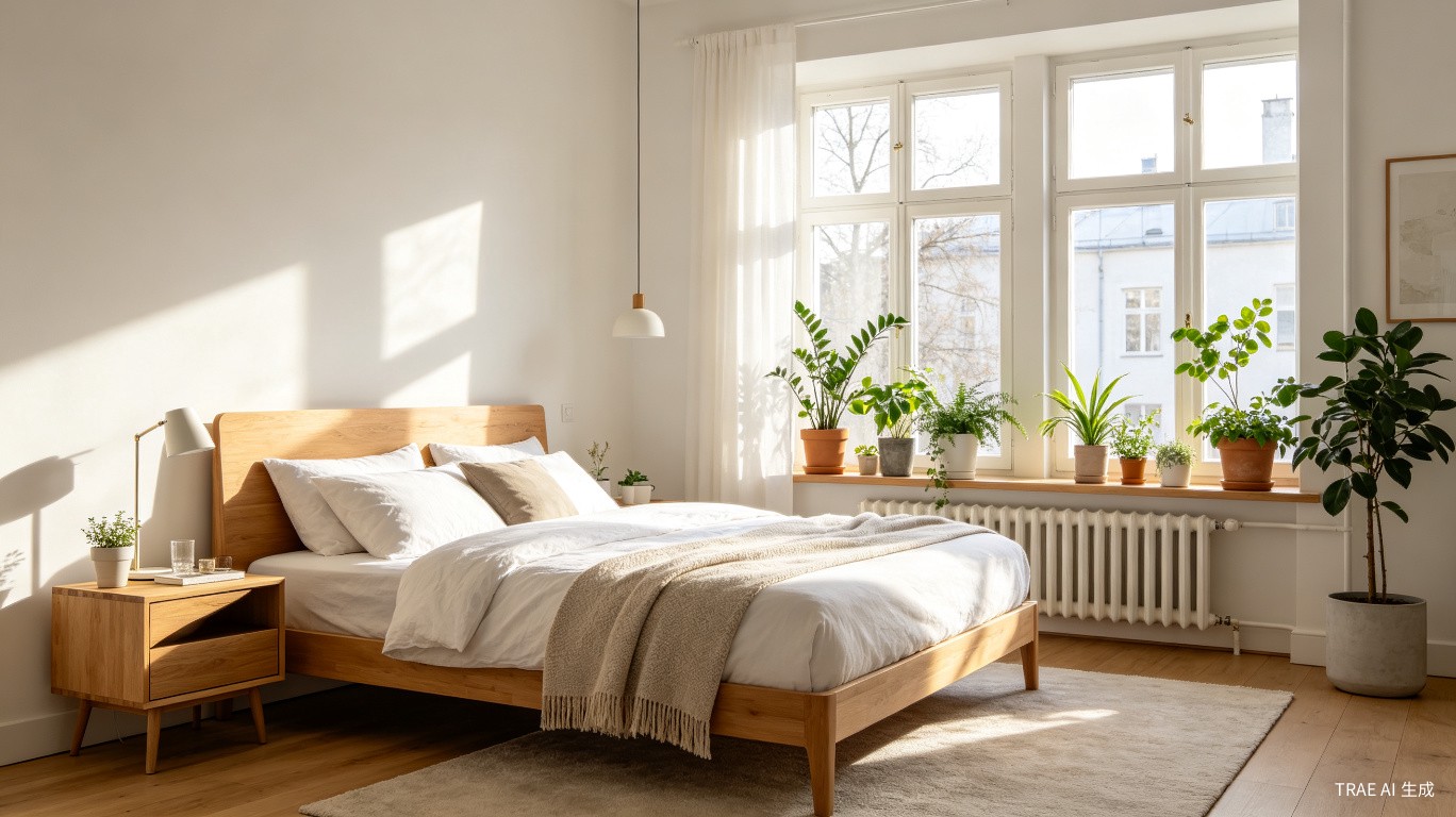 Scandinavian Bedroom - Warm and Serene in the Tropics thumbnail 4